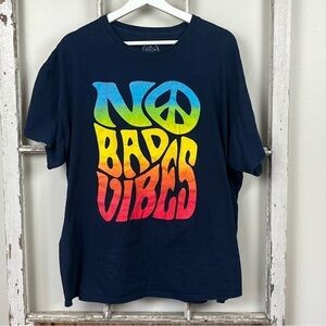 DOM No Bad Vibes XL mens navy T shirt.